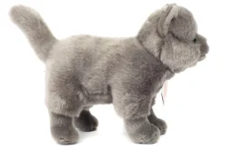 British Shorthair Gray Cat Standing 20 cm - plush soft toy by Teddy Hermann