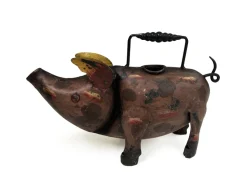 Bubbles The Pig Metal Art Watering Can