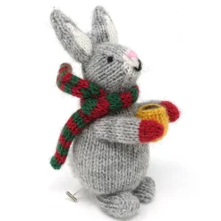 Bunny with Cocoa Handmade in Peru Knit Ornament