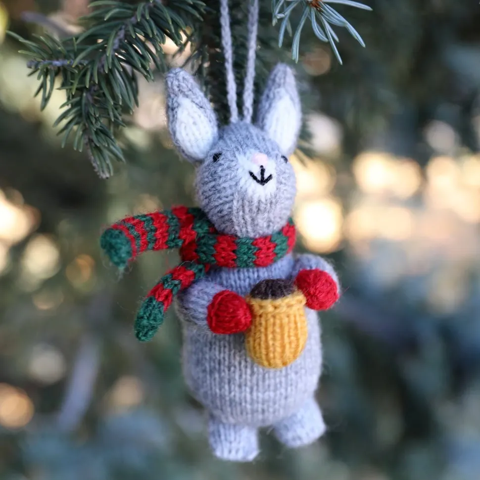 Bunny with Cocoa Handmade in Peru Knit Ornament