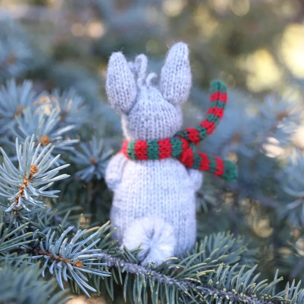 Bunny with Cocoa Handmade in Peru Knit Ornament