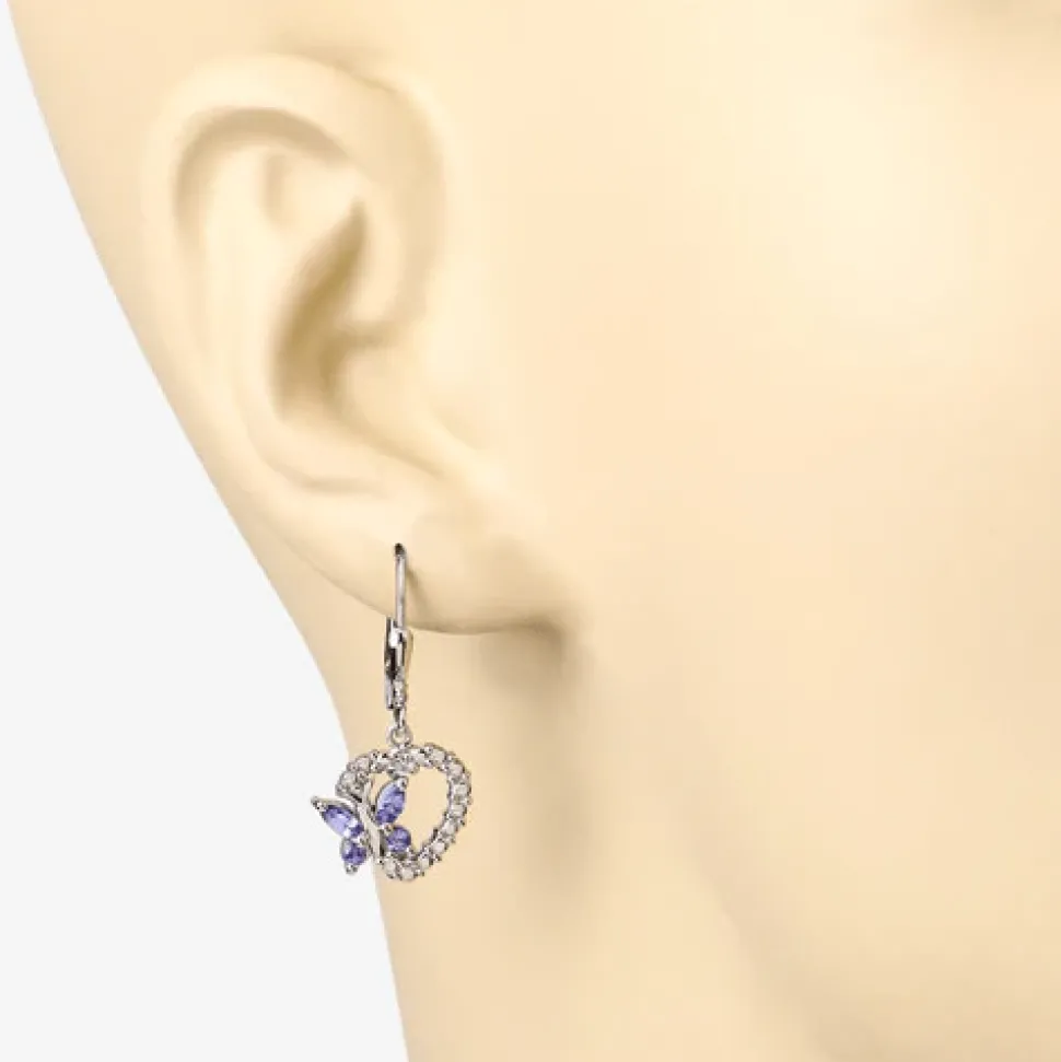Butterfly and Heart Earrings Genuine Gemstones 925 Sterling Silver
