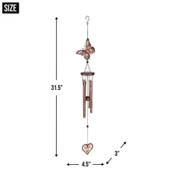 Butterfly and Heart Wind Chimes