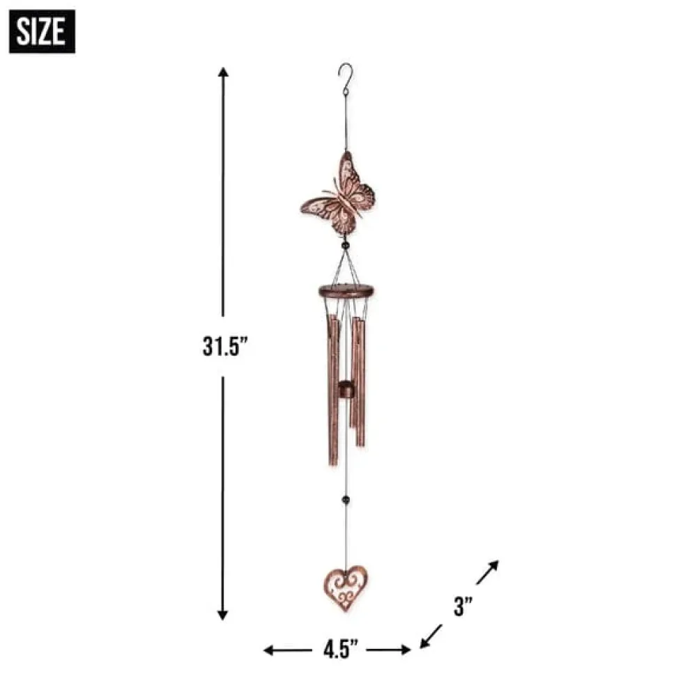 Butterfly and Heart Wind Chimes