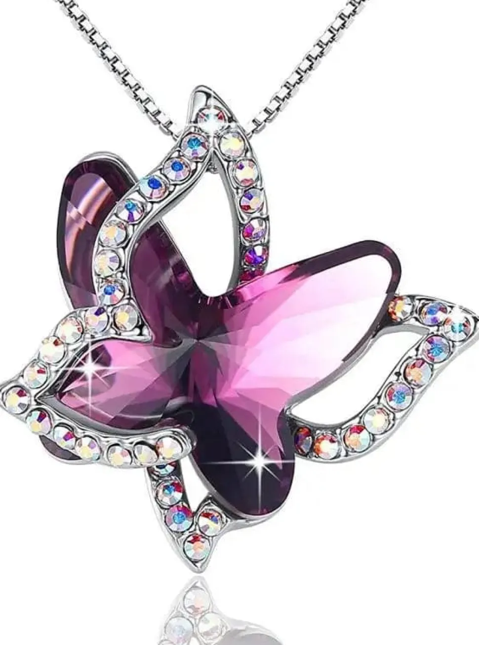Butterfly Crystal Necklace in 3 different color's
