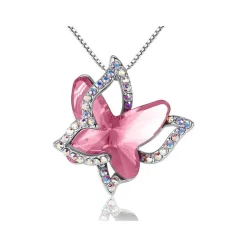 Butterfly Crystal Necklace in 3 different color's