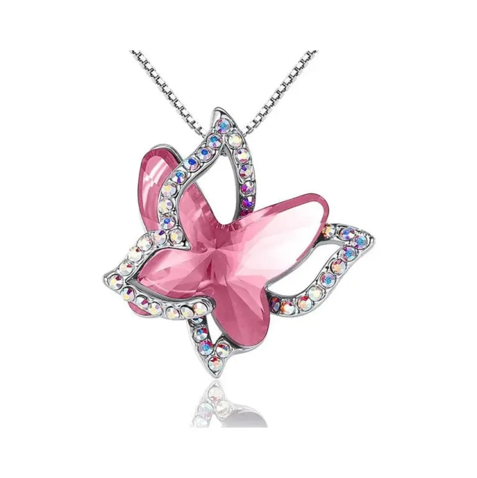 Butterfly Crystal Necklace in 3 different color's