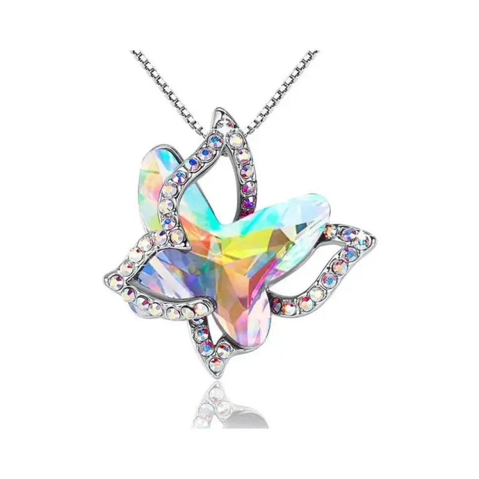 Butterfly Crystal Necklace in 3 different color's