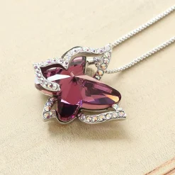 Butterfly Crystal Necklace in 3 different color's