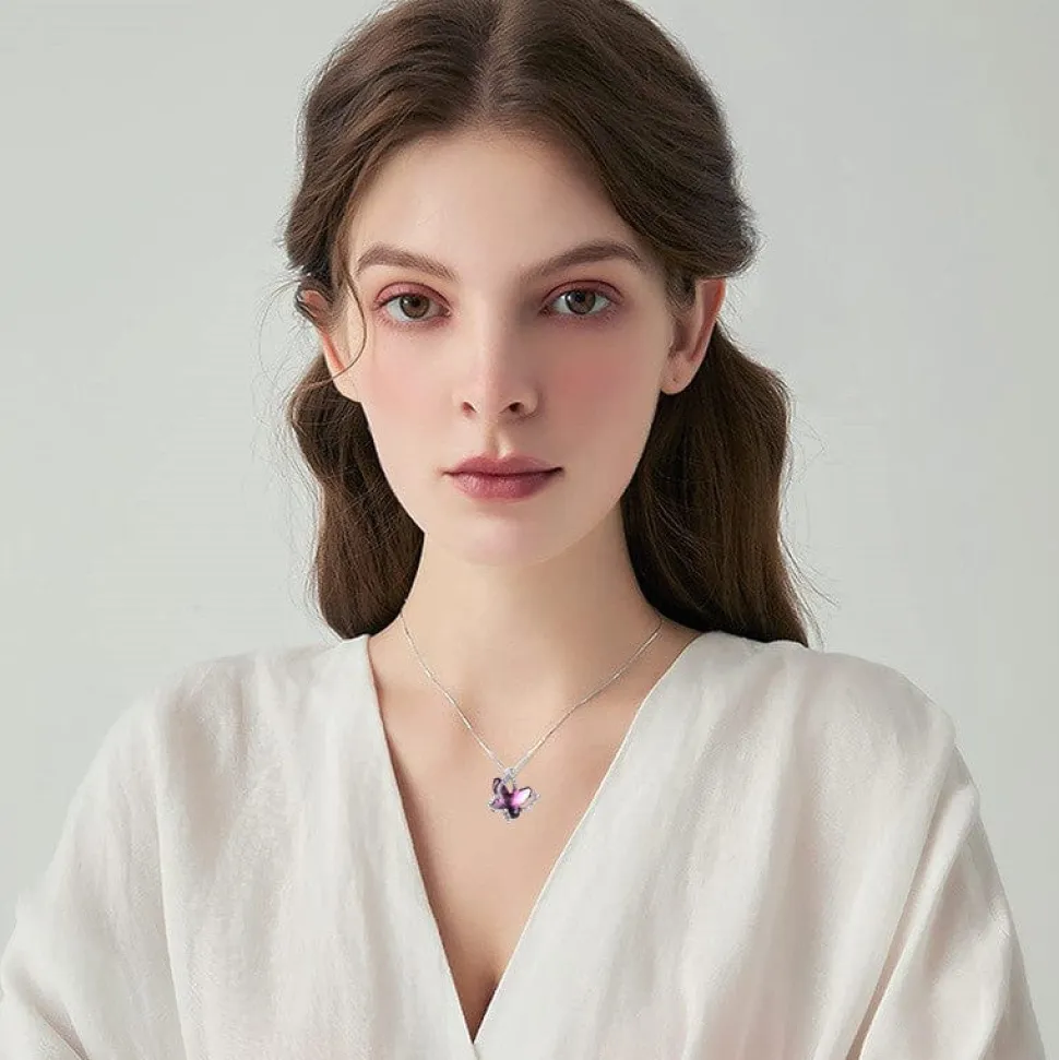 Butterfly Crystal Necklace in 3 different color's