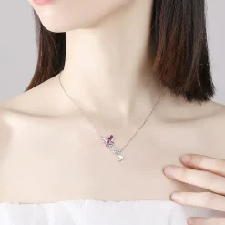 Butterfly Necklace and Earrings in Sterling Silver with Swarovski Crystal & CZ, Gorgeous!