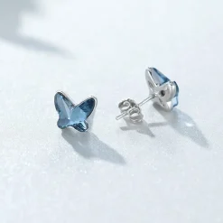 Butterfly Necklace and Earrings in Sterling Silver with Swarovski Crystal & CZ, Gorgeous!
