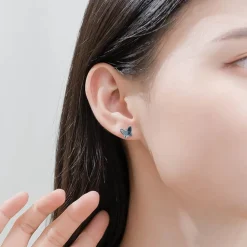 Butterfly Necklace and Earrings in Sterling Silver with Swarovski Crystal & CZ, Gorgeous!