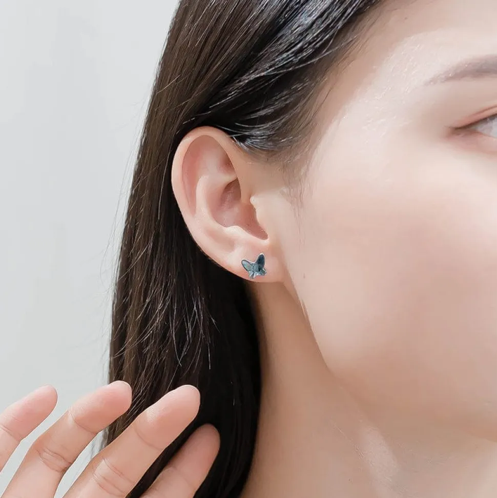 Butterfly Necklace and Earrings in Sterling Silver with Swarovski Crystal & CZ, Gorgeous!