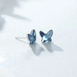 Butterfly Necklace and Earrings in Sterling Silver with Swarovski Crystal & CZ, Gorgeous!