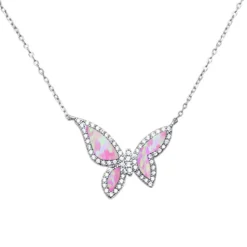 Butterfly Necklace Sterling Silver Different Stone Options
