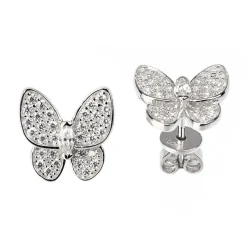 Butterfly Necklace with Cubic Zirconia Sterling Silver