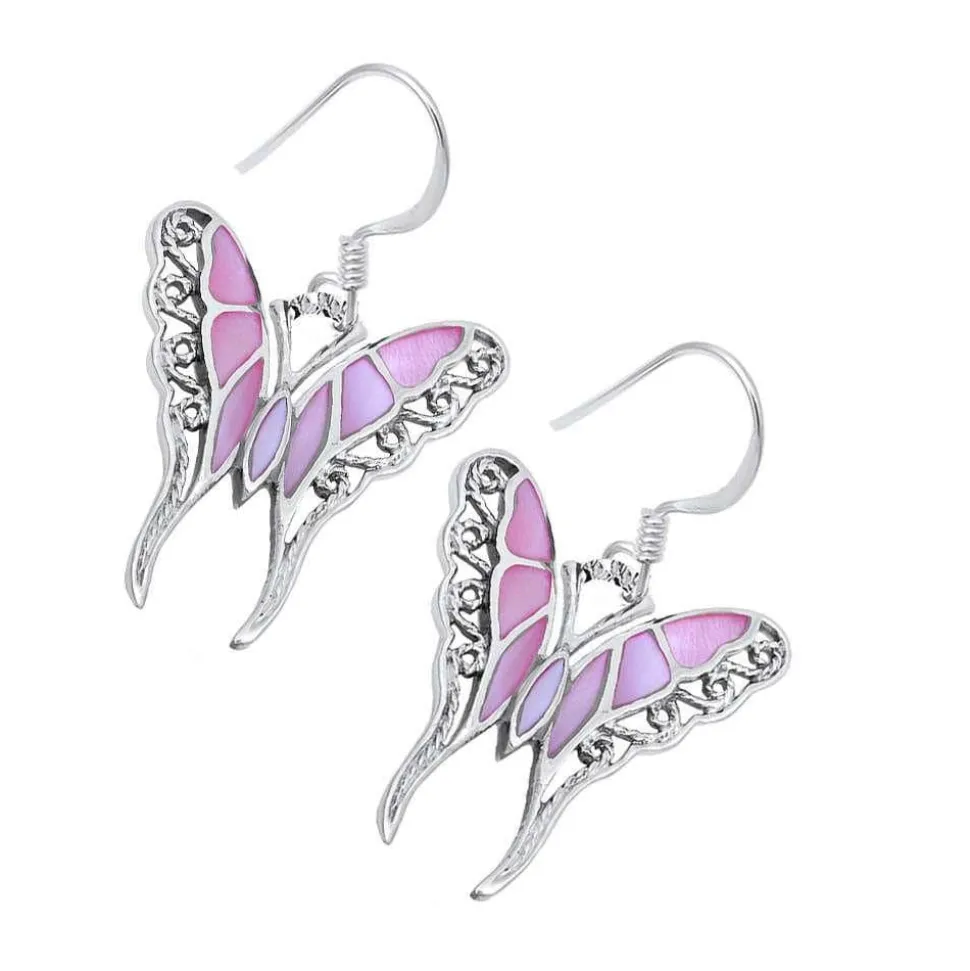 Butterfly Onyx or Abalone Jewelry-Ring, Pendant, Earrings Sterling Silver, Beautiful!