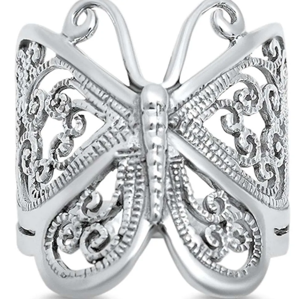 Butterfly Onyx or Abalone Jewelry-Ring, Pendant, Earrings Sterling Silver, Beautiful!