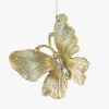 Butterfly or Dragonfly Glittering Gold Christmas Tree Ornament