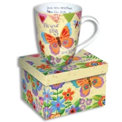 Butterfly Scripture Mug: Fill Your Life with Love John 3:36 *Eph 5:2 *