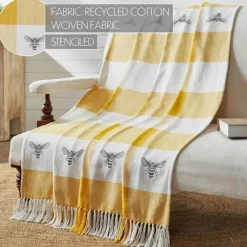 Buzzy Bee Woven Honey Bee Throw Blanket 50x60