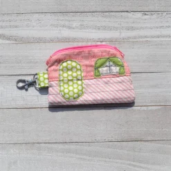 Camper Coin Purse - Handmade Repurposed Fabric - One of Kind
