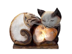 Capiz Cat Lamps-Sitting or Lying & Siamese*