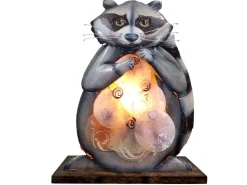 Capiz Raccoon Accent Lamp Handmade