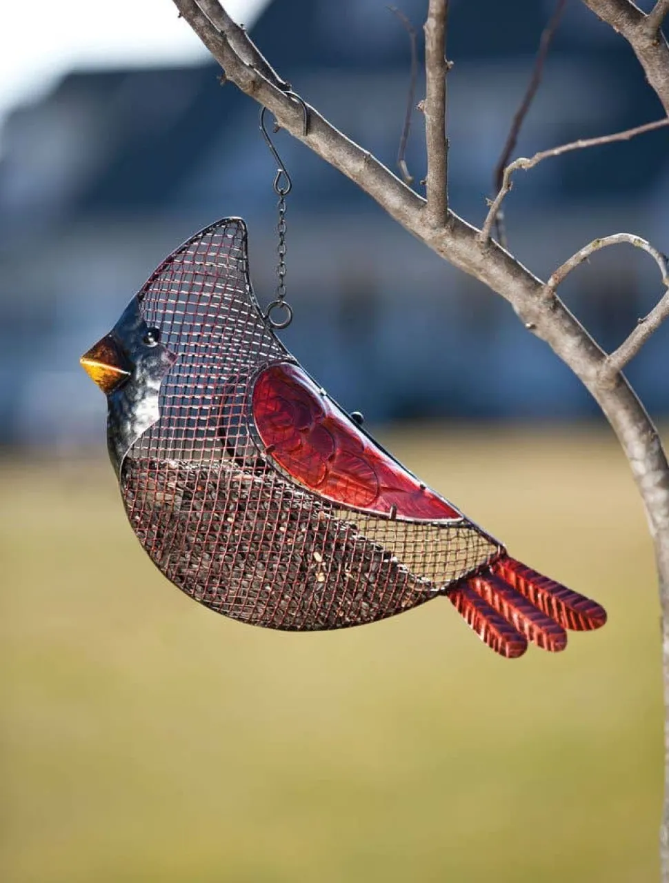 Cardinal Mesh Bird Seed Feeder
