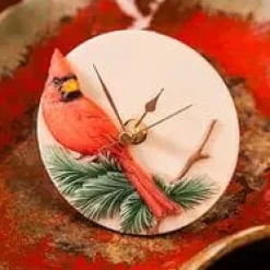 Cardinal on Pine Clock