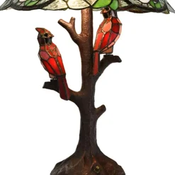 Cardinal Stained Glass Lamp Beautiful Piece! Handmade