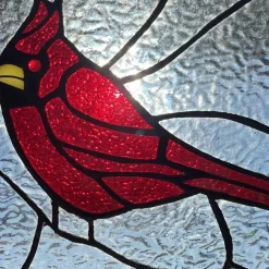 Cardinal Stained Glass Window Panel Handmade in India