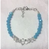 Caribbean Blue or Pink Chalcedony and Herkimer Diamond Bracelets-HANDMADE with love! 925 Silver Clasp