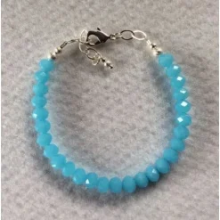 Caribbean Blue or Pink Chalcedony and Herkimer Diamond Bracelets-HANDMADE with love! 925 Silver Clasp
