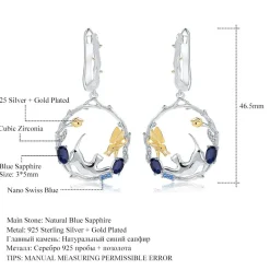 Cat and Butterfly Fine Sterling Silver Jewelry, Genuine Gemstone-Necklace, Earrings, Ring or SET