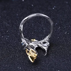 Cat and Butterfly Fine Sterling Silver Jewelry, Genuine Gemstone-Necklace, Earrings, Ring or SET