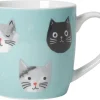 Cat Faces Blue Mug