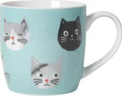 Cat Faces Blue Mug