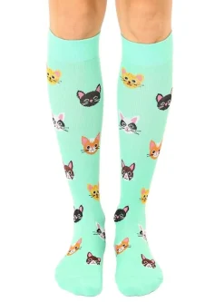 Cat Knee High Compression Socks! Feel Good & Look Cute Too! *