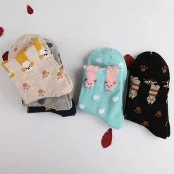 Cat or Dog Ankle Socks Athletic Socks With Cute Animals