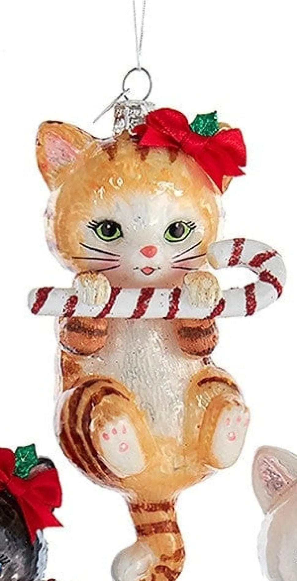 Cats with Candy Canes Noble Gems Ornaments