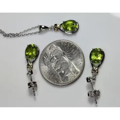 Celtic Love Knot Jewelry SET-Diamonds & REAL Gemstones in Sterling Silver