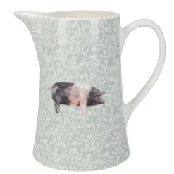 Ceramic Jug with Black and White Pig