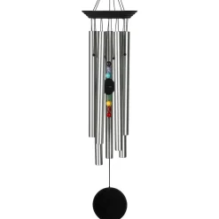 Chakra Chime - Seven Stones, Large, Black Woodstock Chimes
