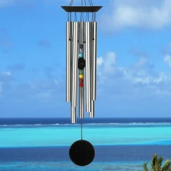 Chakra Chime - Seven Stones, Large, Black Woodstock Chimes