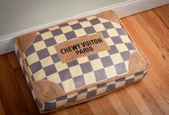Checker Chewy Vuiton Funny Parody Pet Bed Soft Confortable Bed for Pets