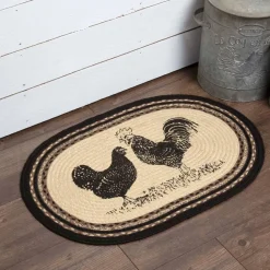 Chicken Jute Rug Oval 20x30 Perfect Farmhouse Decor