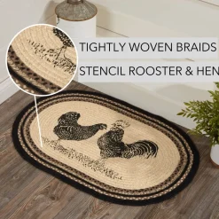Chicken Jute Rug Oval 20x30 Perfect Farmhouse Decor