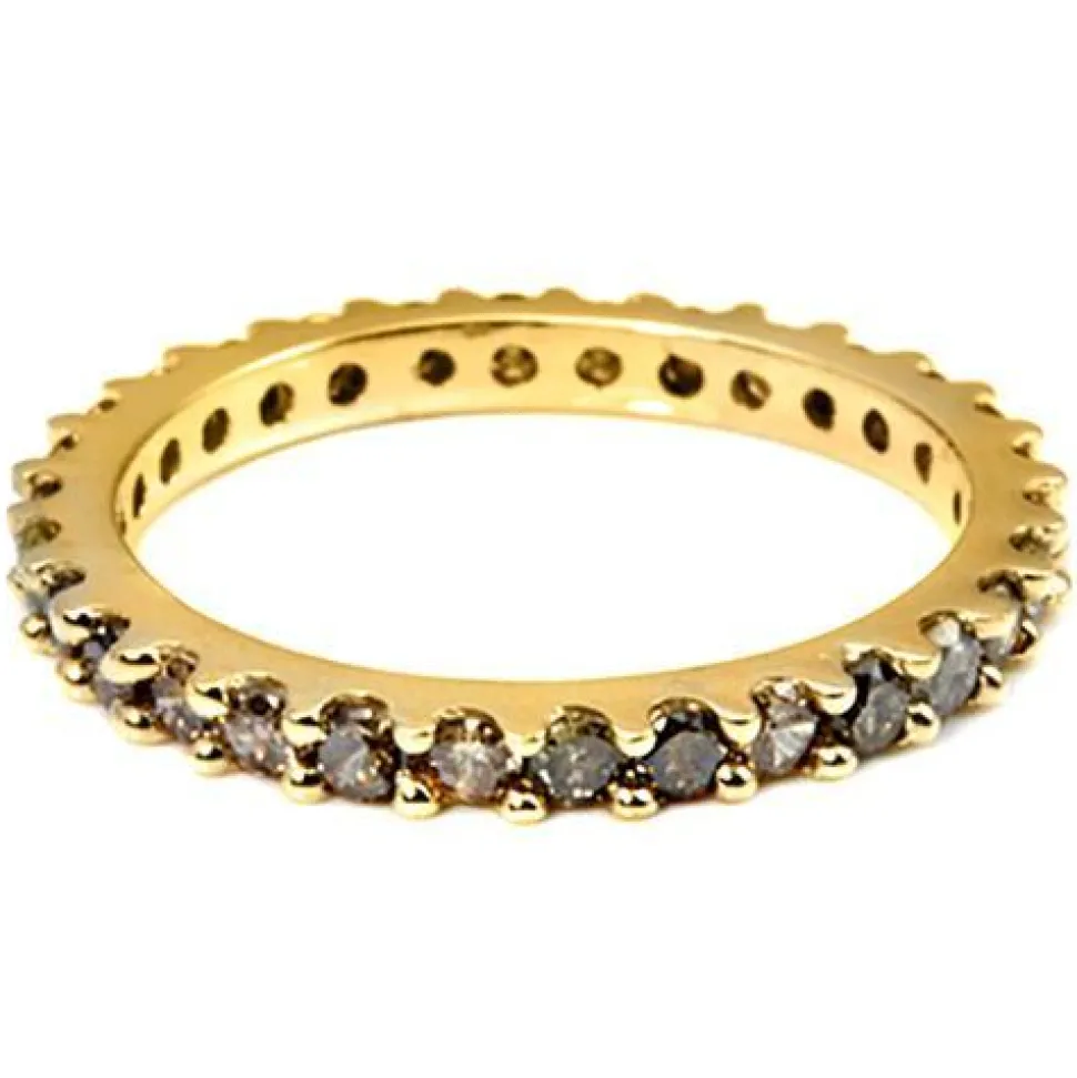 Chocolate Diamond Eternity Ring in 14K Yellow Gold-Stunning!